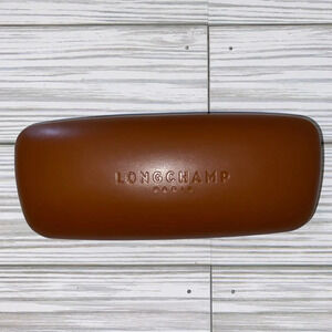 Longchamp Paris brown hard glasses case